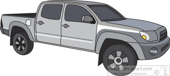 Pickup truck delivery clipart image clip art a black.