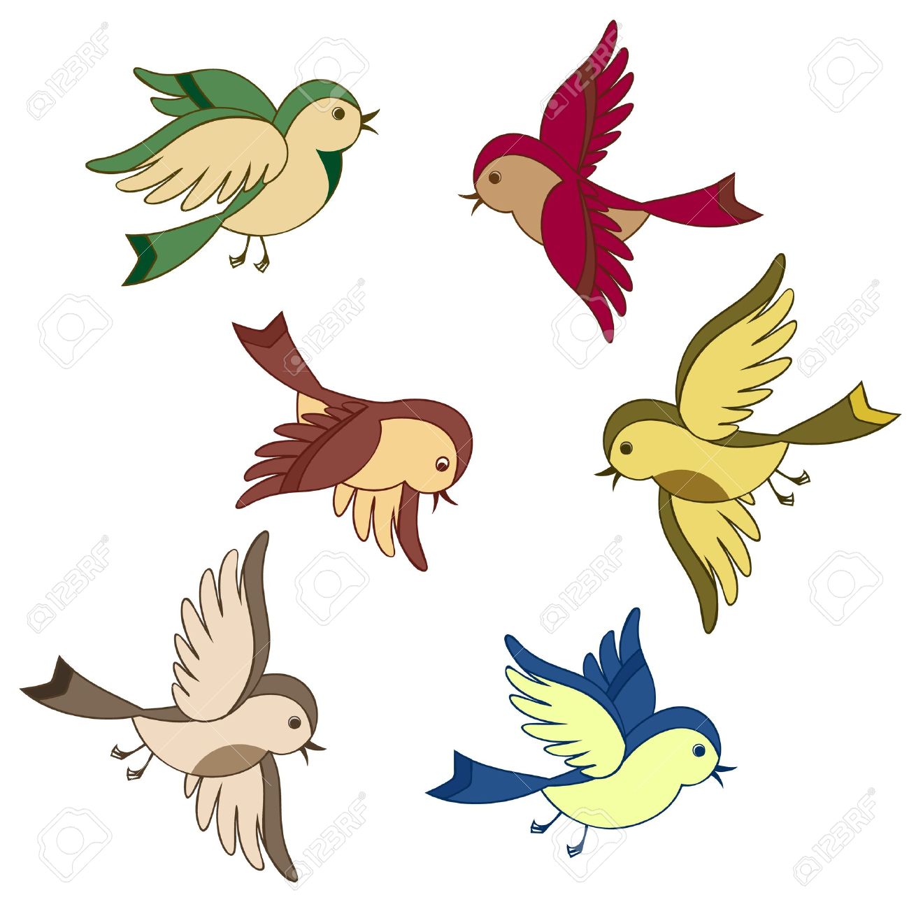 Clipart Of Birds Flying.