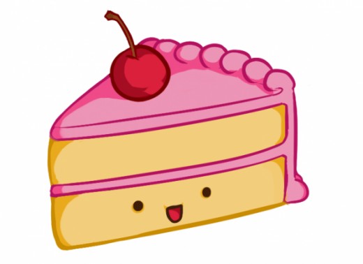 How to Draw a Kawaii (Cute) Cake Slice.