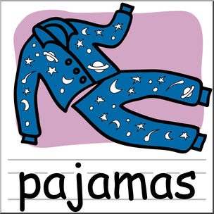 Clip Art: Basic Words: Pajamas Color Labeled I abcteach.com.