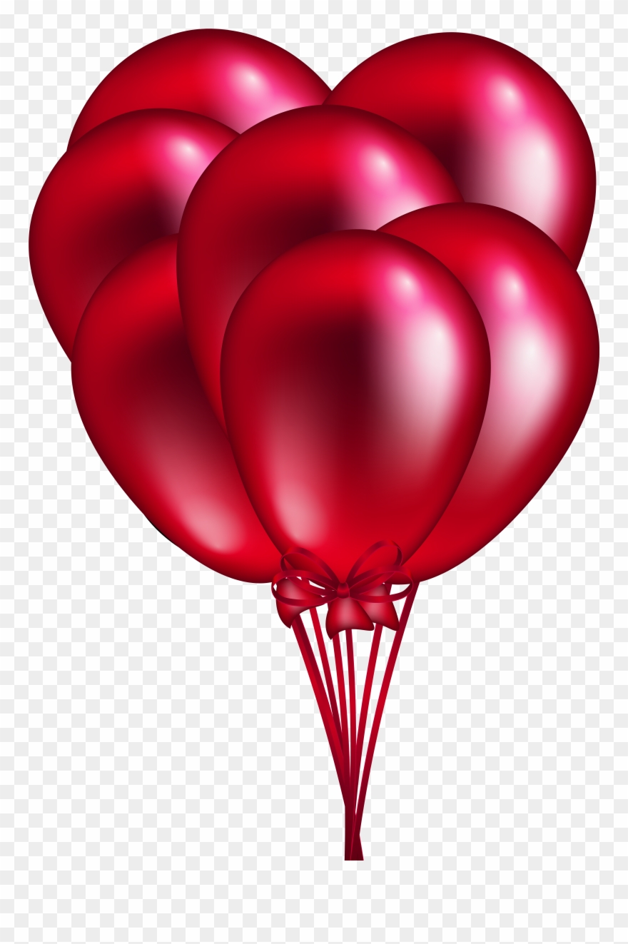 Red Balloon Bunch Png Clip Art.