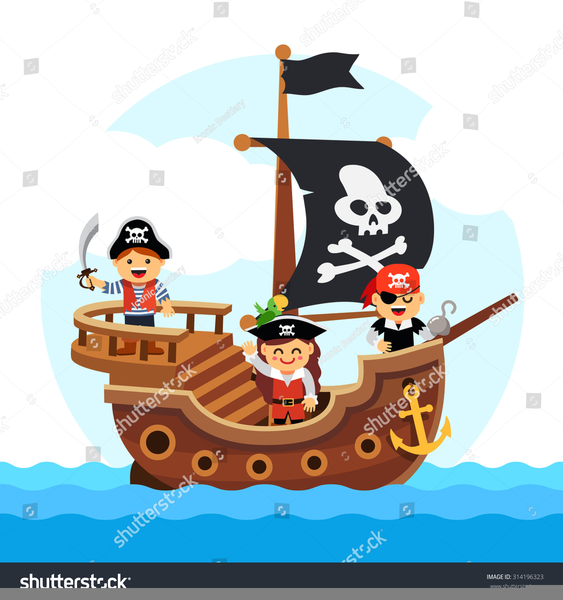 Pirate Ship Clipart Black And White.
