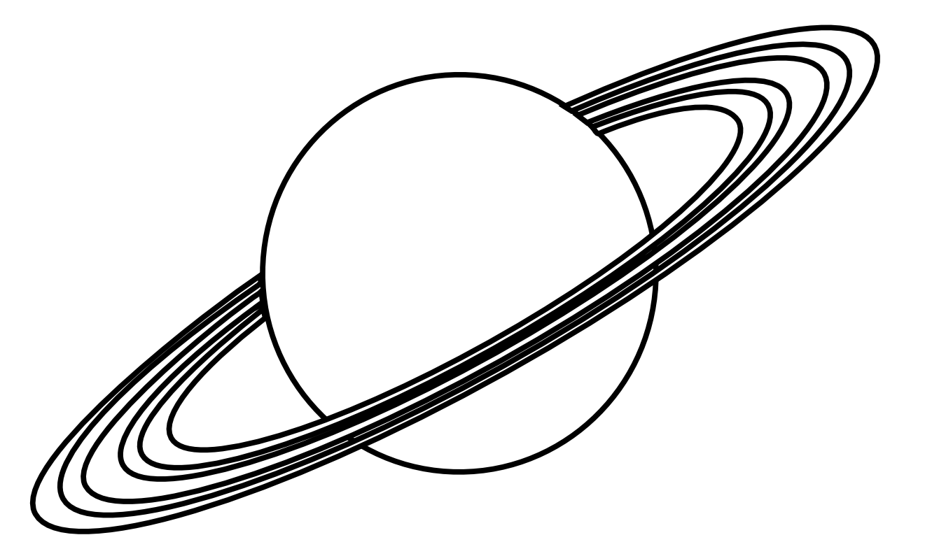 Planet Clipart Black And White.