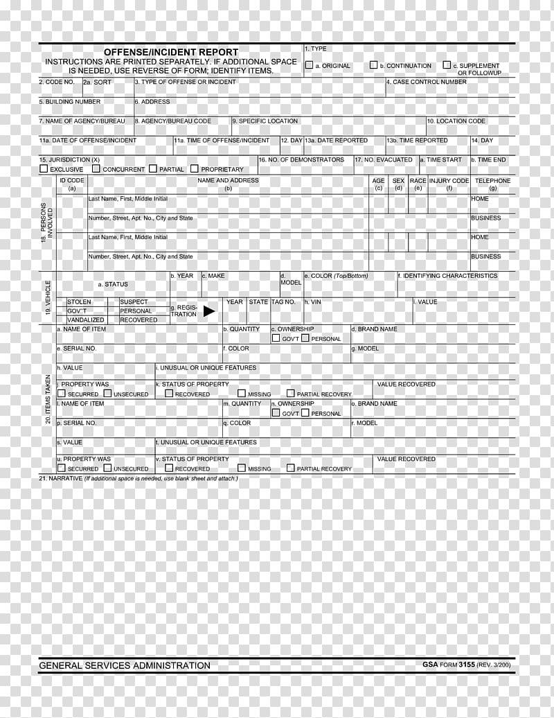 Template Document Report Form PDF, Police transparent.