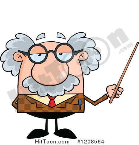 Professor Clipart #1208564: Professor Holding a Pointer.