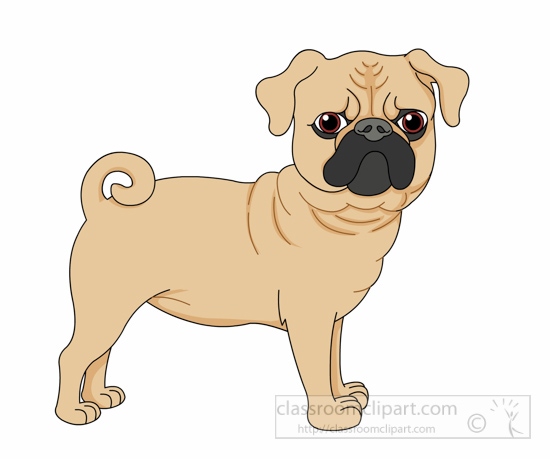 Pug dog curly tail clipart » Clipart Station.