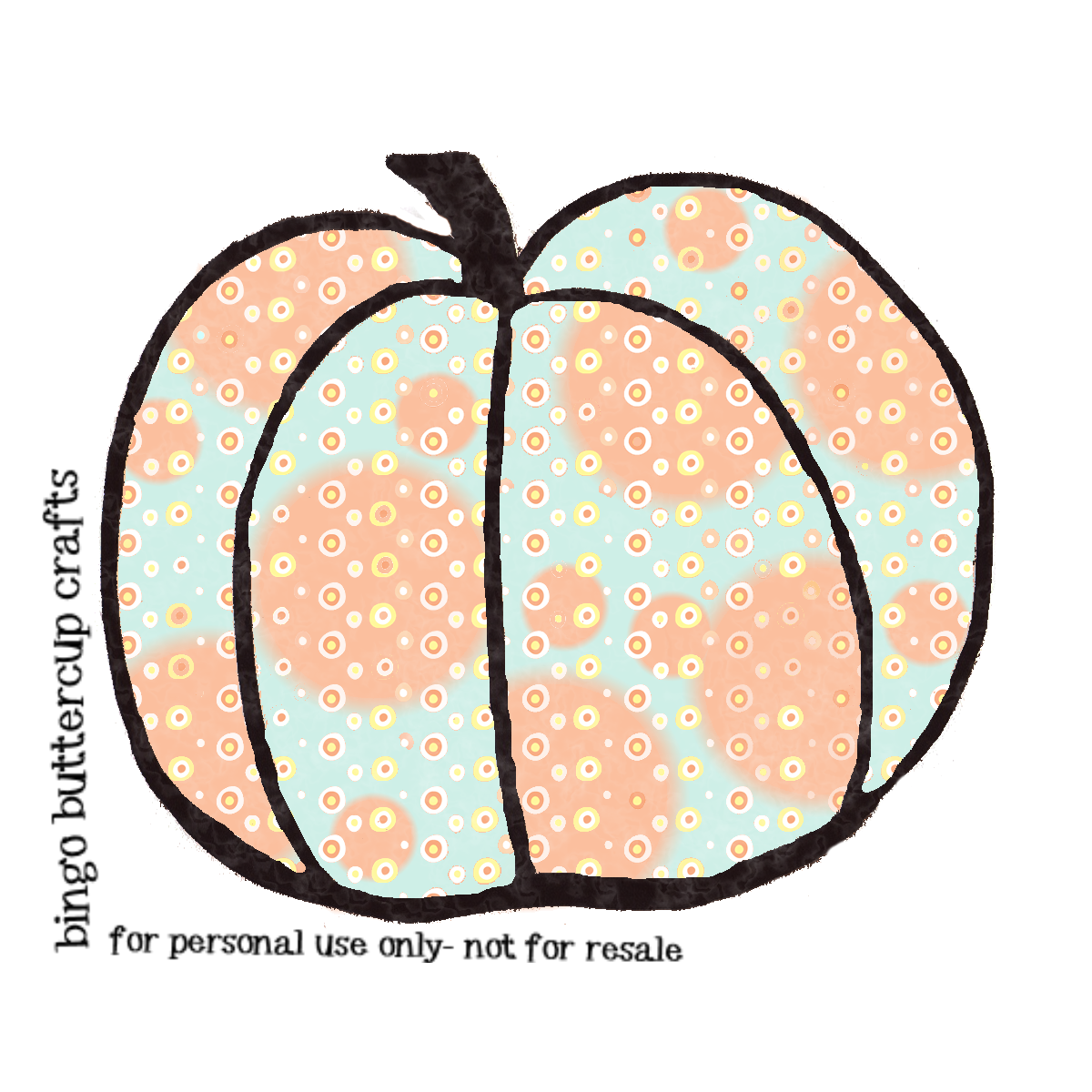 Polka Dot Pumpkin Clipart.