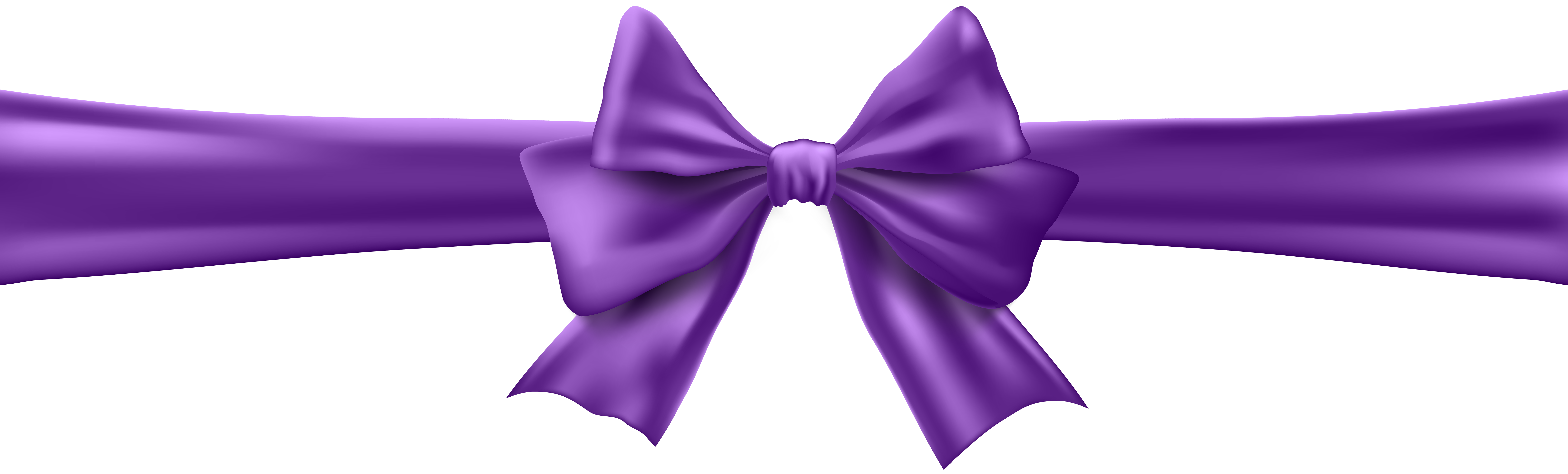 Purple Bow with Ribbon Clip Art Image.
