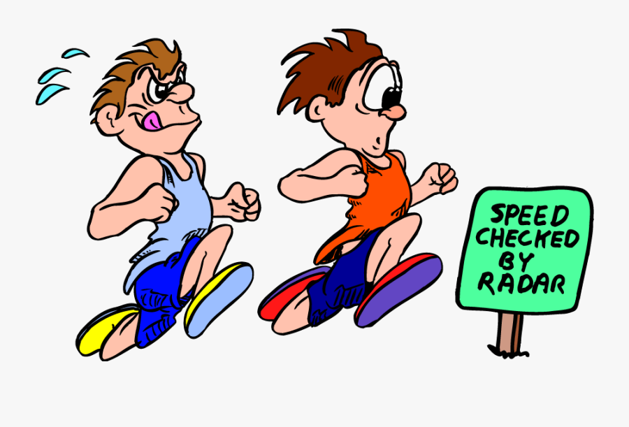 A Cartoon Of Two Runners Going Quickly On Speed Training.