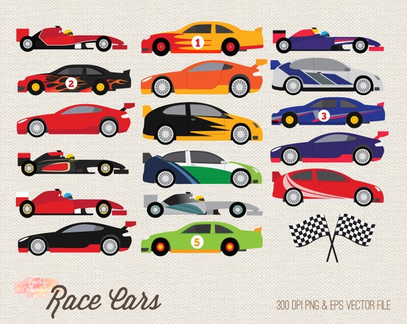 BUY 2 GET 1 FREE Race car clipart.