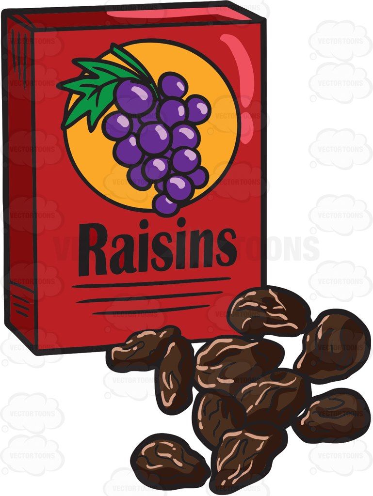 A box of raisins #cartoon #clipart #vector #vectortoons #stockimage.