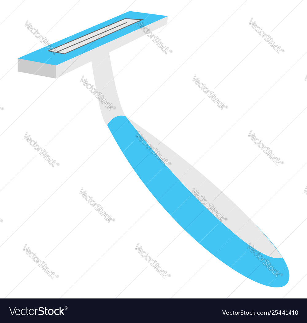 Clipart a blue razor set isolated on white.