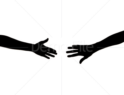 Silhouette Hand Reaching.