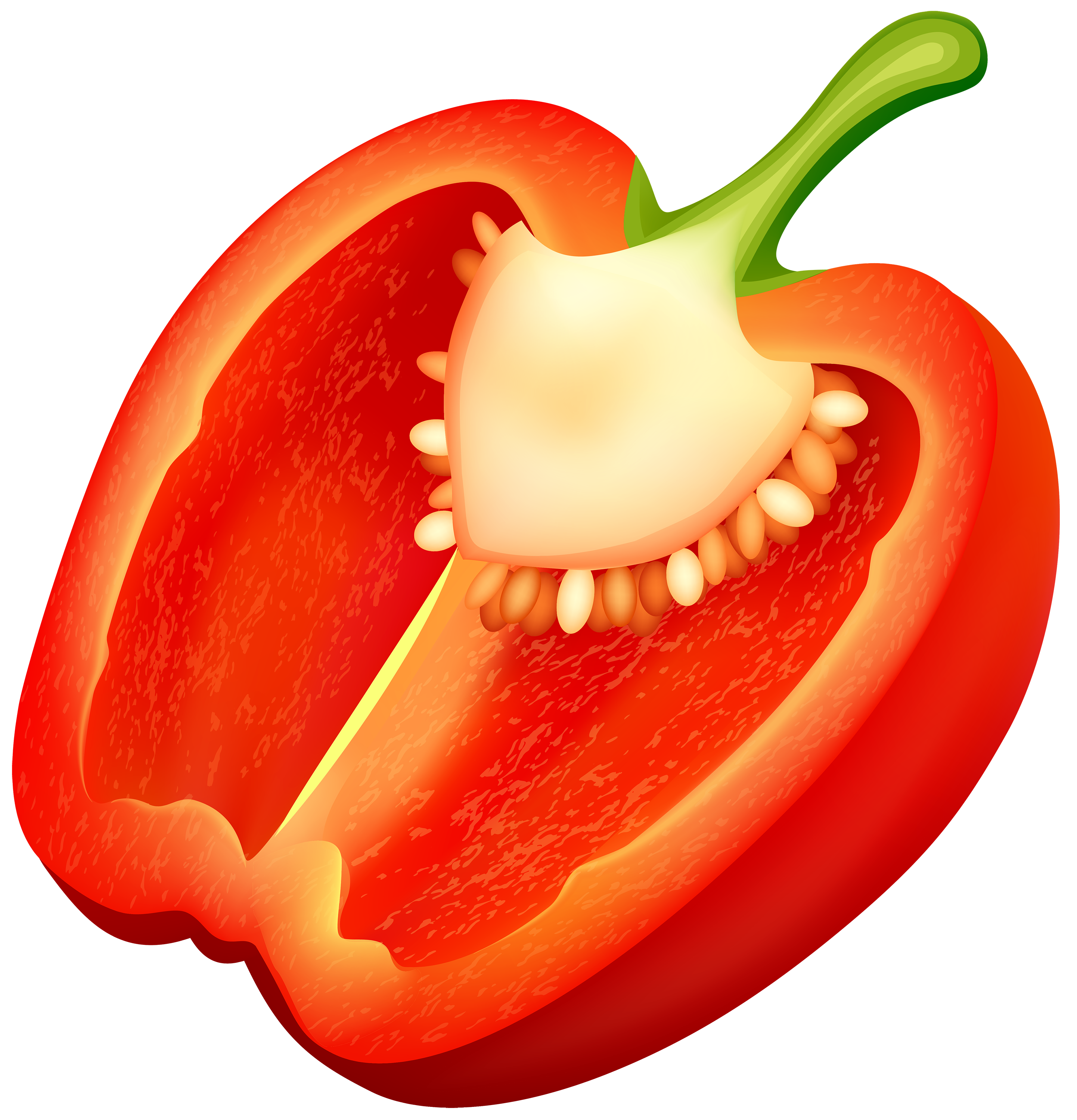 Half Red Pepper PNG Clipart.