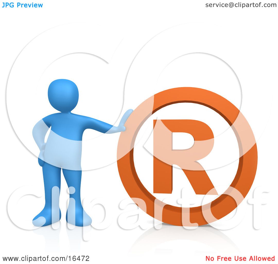 Clipart Illustration of a Chrome Registered Trademark Icon With An.