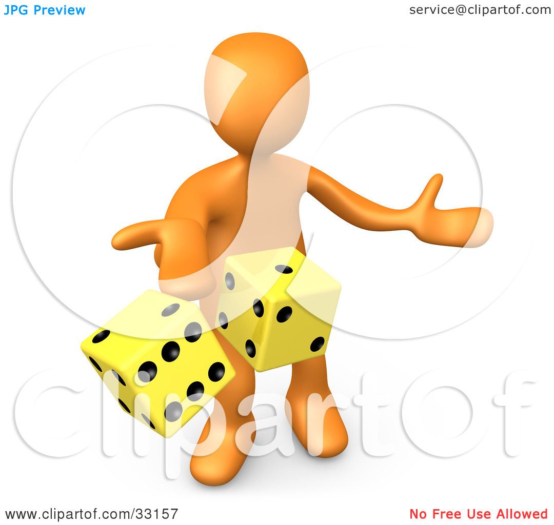 Clipart Illustration of a 3d Orange Person Tossing Up A Pair Of.