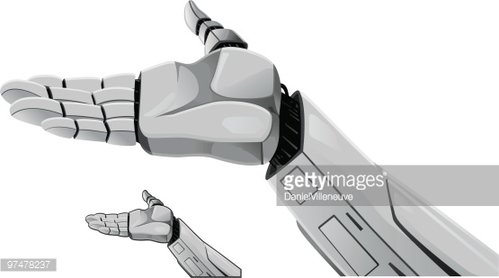 Robot hand demonstrating. Clipart Image.