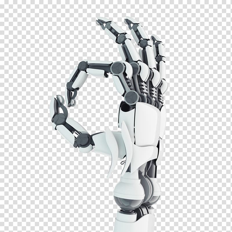 White and black robot hand illustration, Robotic arm.