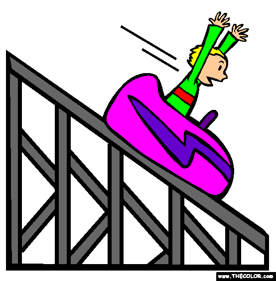 Roller Coaster Coloring Page.
