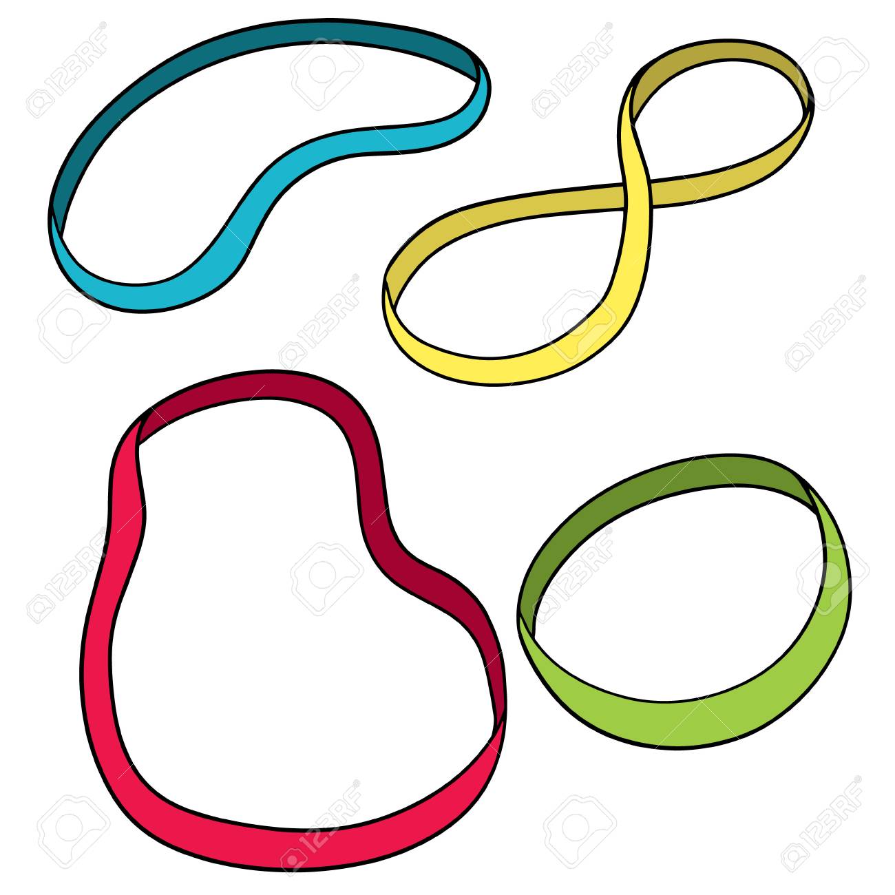 vector set of rubber band.