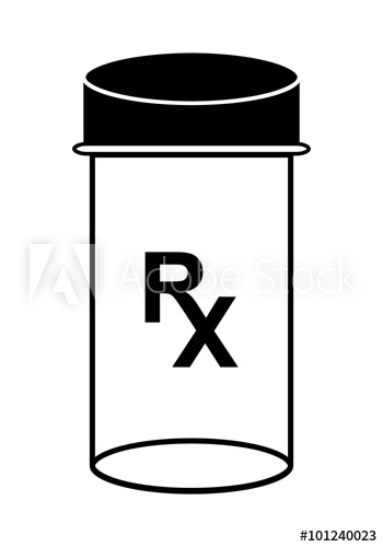 Medicine Bottle RX Clipart.