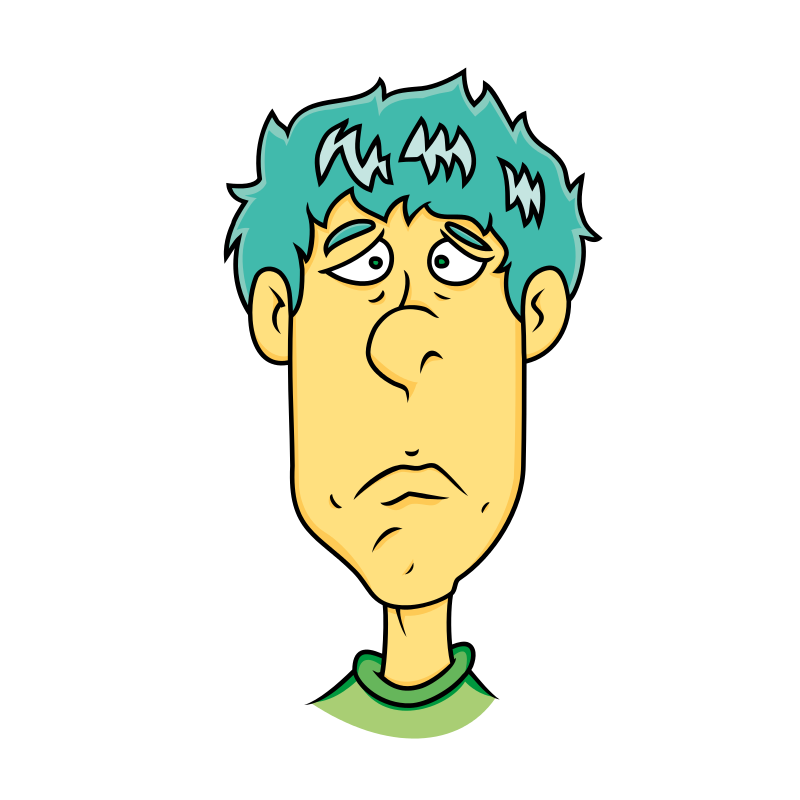 Free Clipart: Face of sad man.