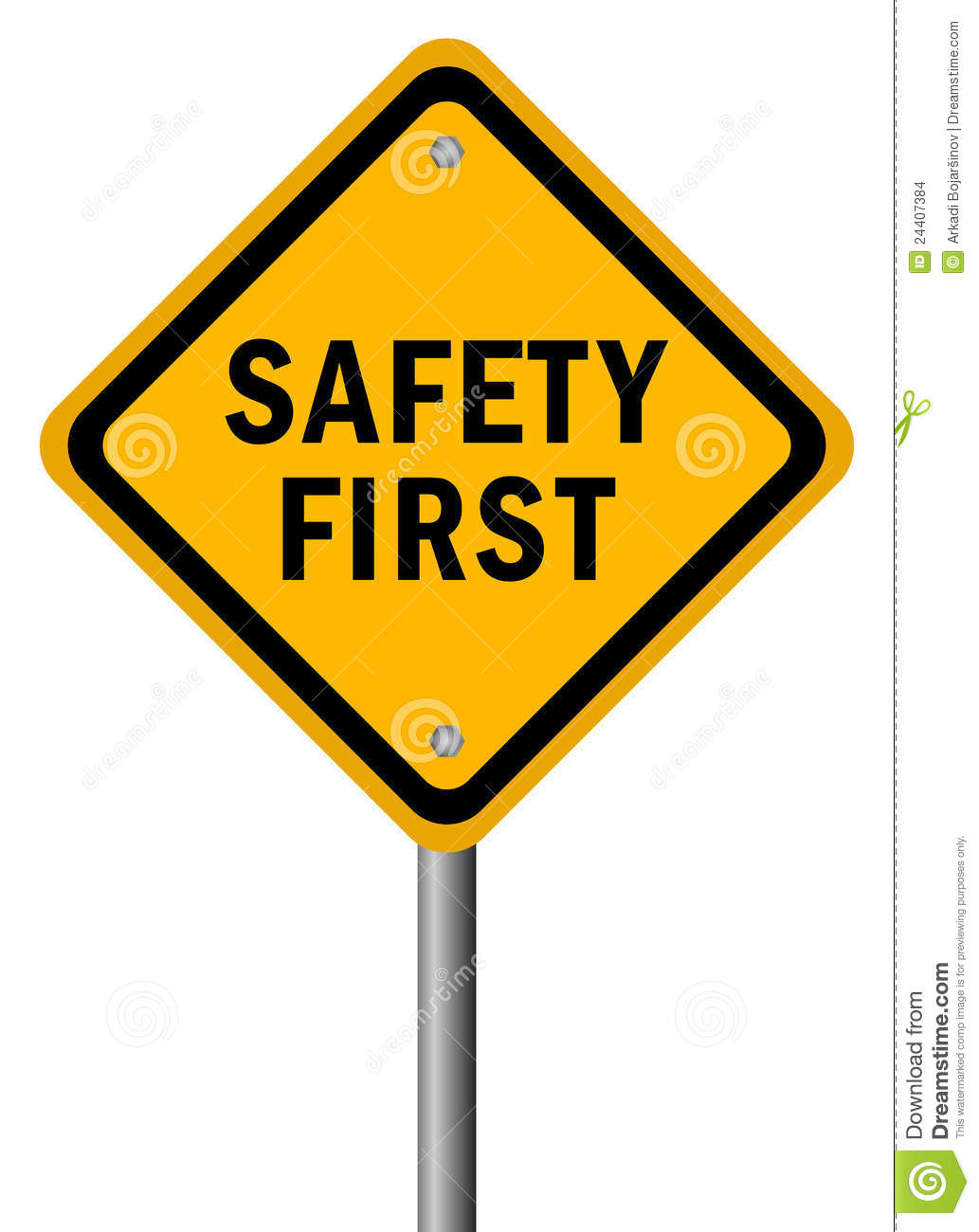 Safety First Sign Clipart.