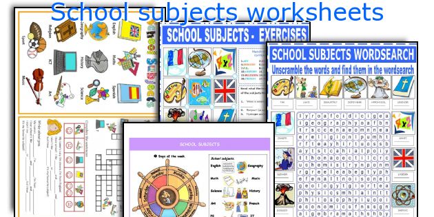 English teaching worksheets: School subjects.