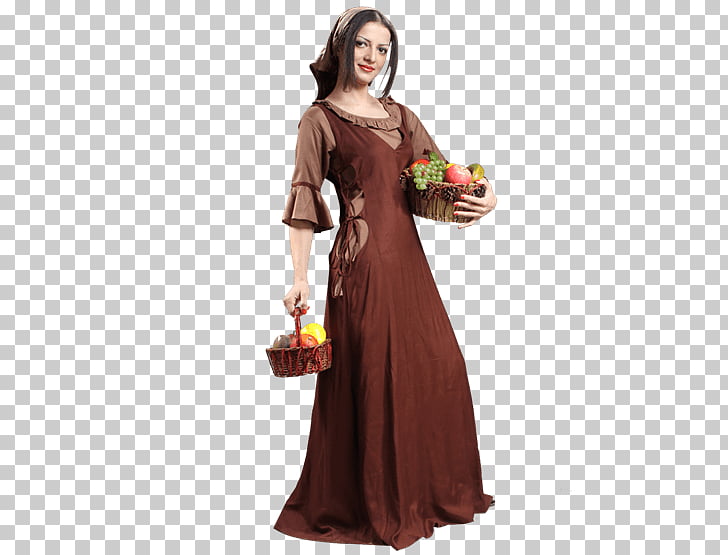 Middle Ages Robe Peasant English medieval clothing, serf PNG.