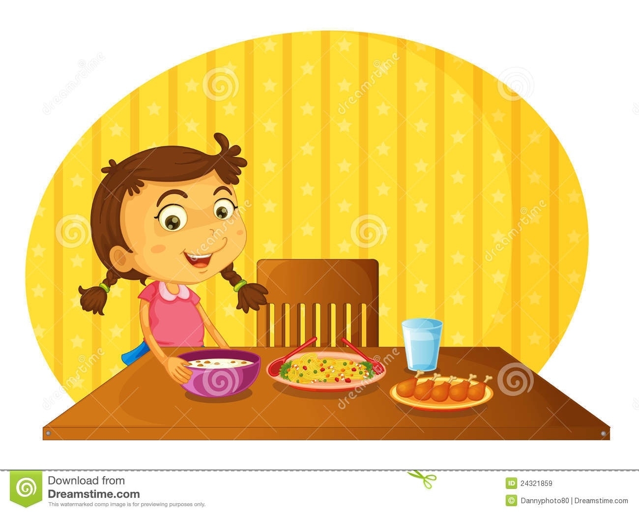 Child Setting The Table Clipart.