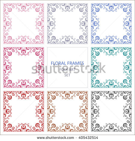 Floral Frames Vector Set Nice Color Stock Vector 405432514.