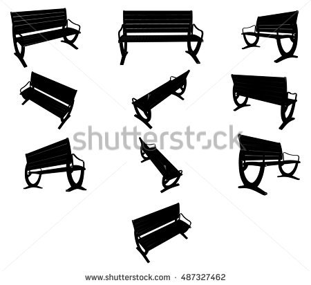 Park Bench Silhouette Stock Images, Royalty.
