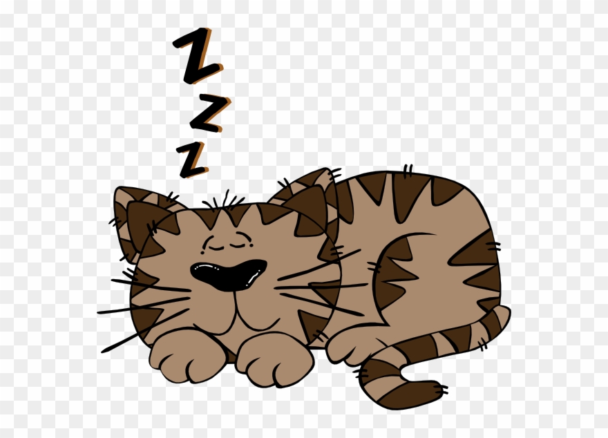 Cartoon Cat Sleeping On A Pillow Clipart (#3291969).