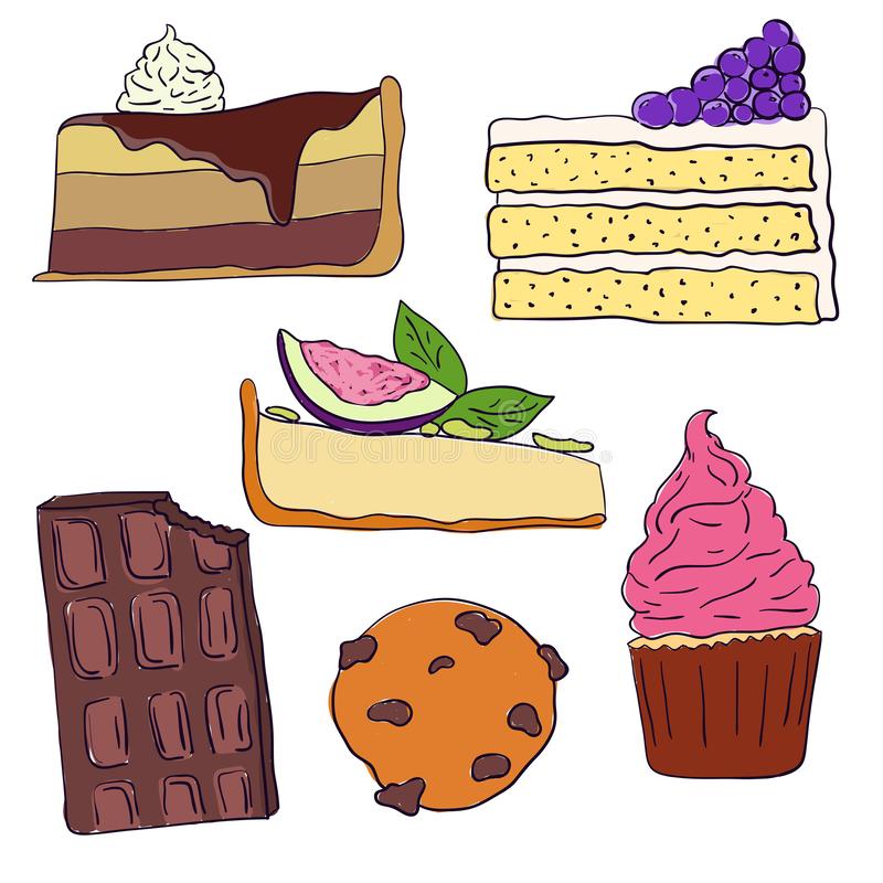 Slices Cake Stock Illustrations.