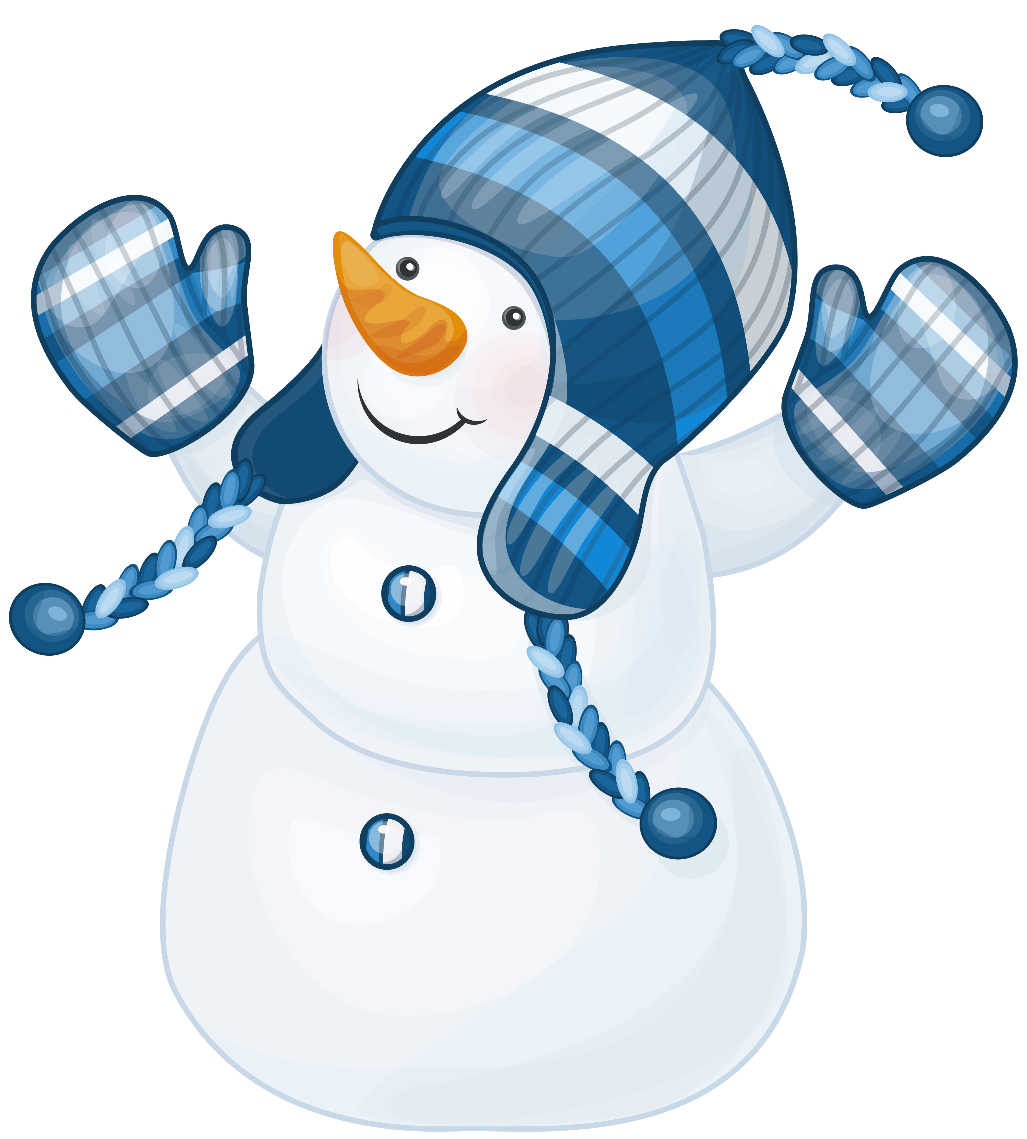 Snowman with Blue Hat Clipart.