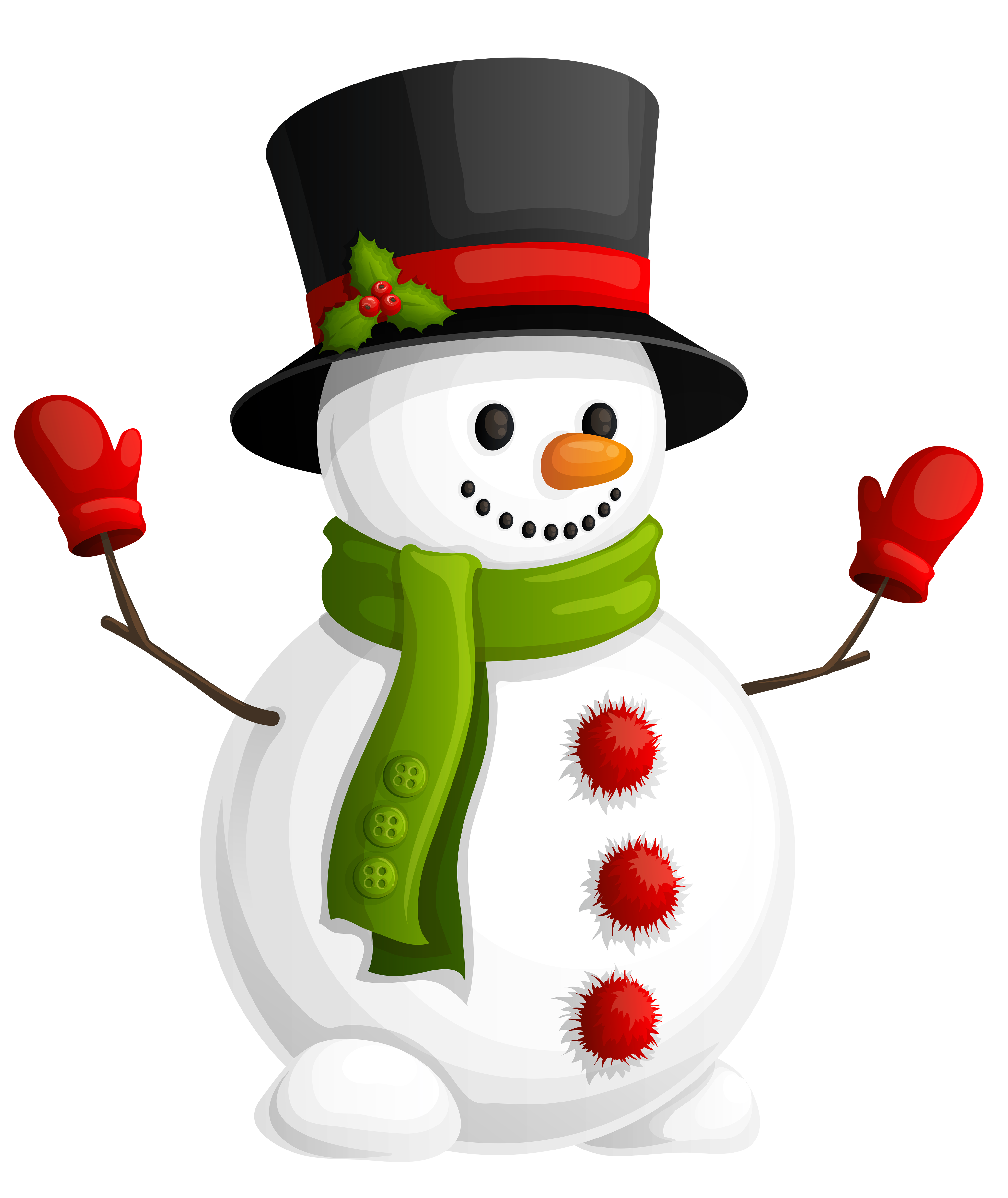 Transparent Background Snowman Clipart.