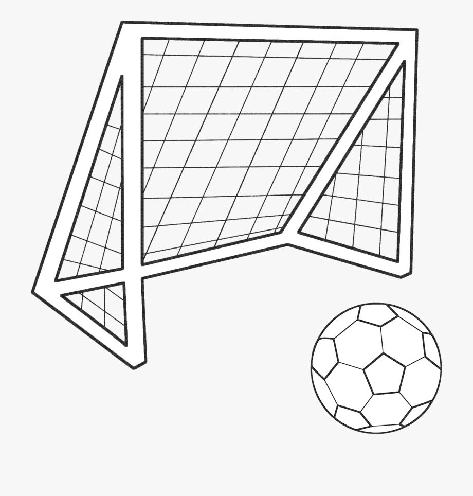 Soccerball Drawing Soccer Net.