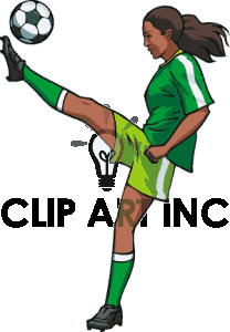 Girl Soccer Kick Clipart.