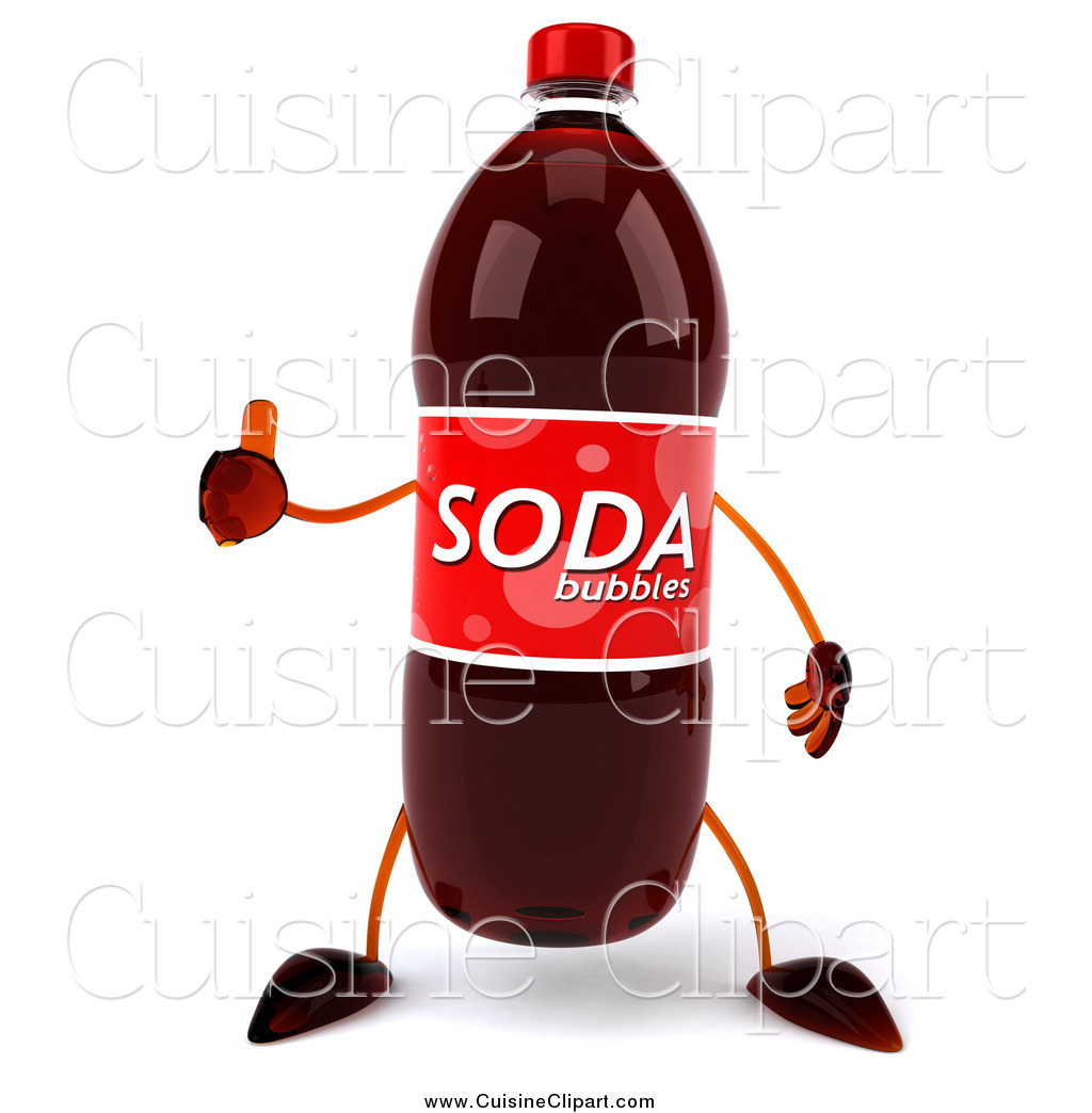 Cuisine Clipart of a 3d Soda Bottle Character Giving a Thumb up by.