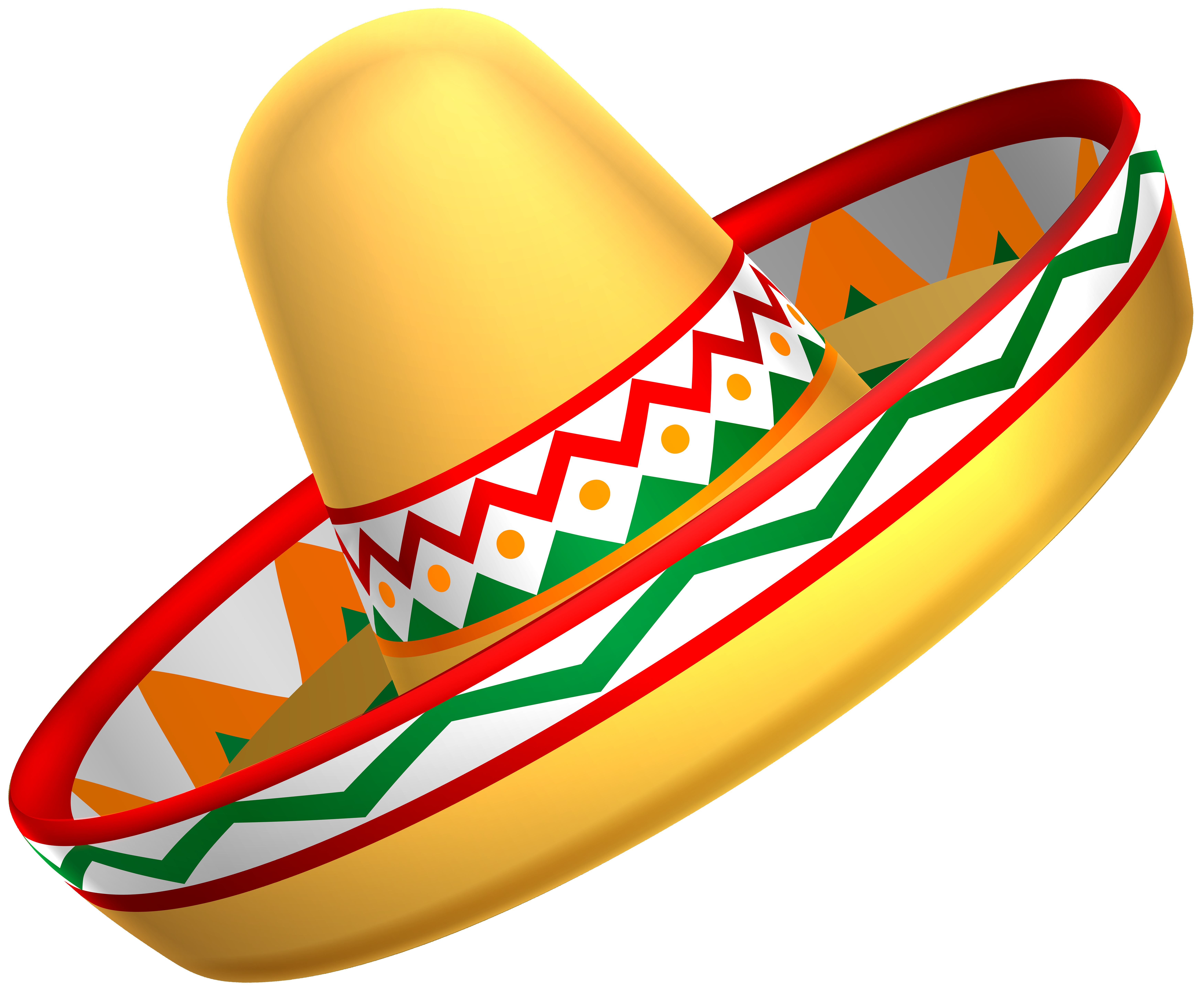 Mexican Sombrero Hat Transparent PNG Clip Art.