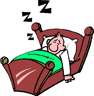 Cartoon Person Sleeping in Bed Clipart.