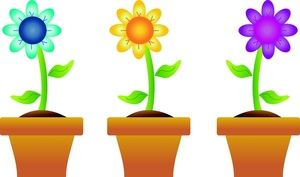 Spring Flowers Border Clipart.