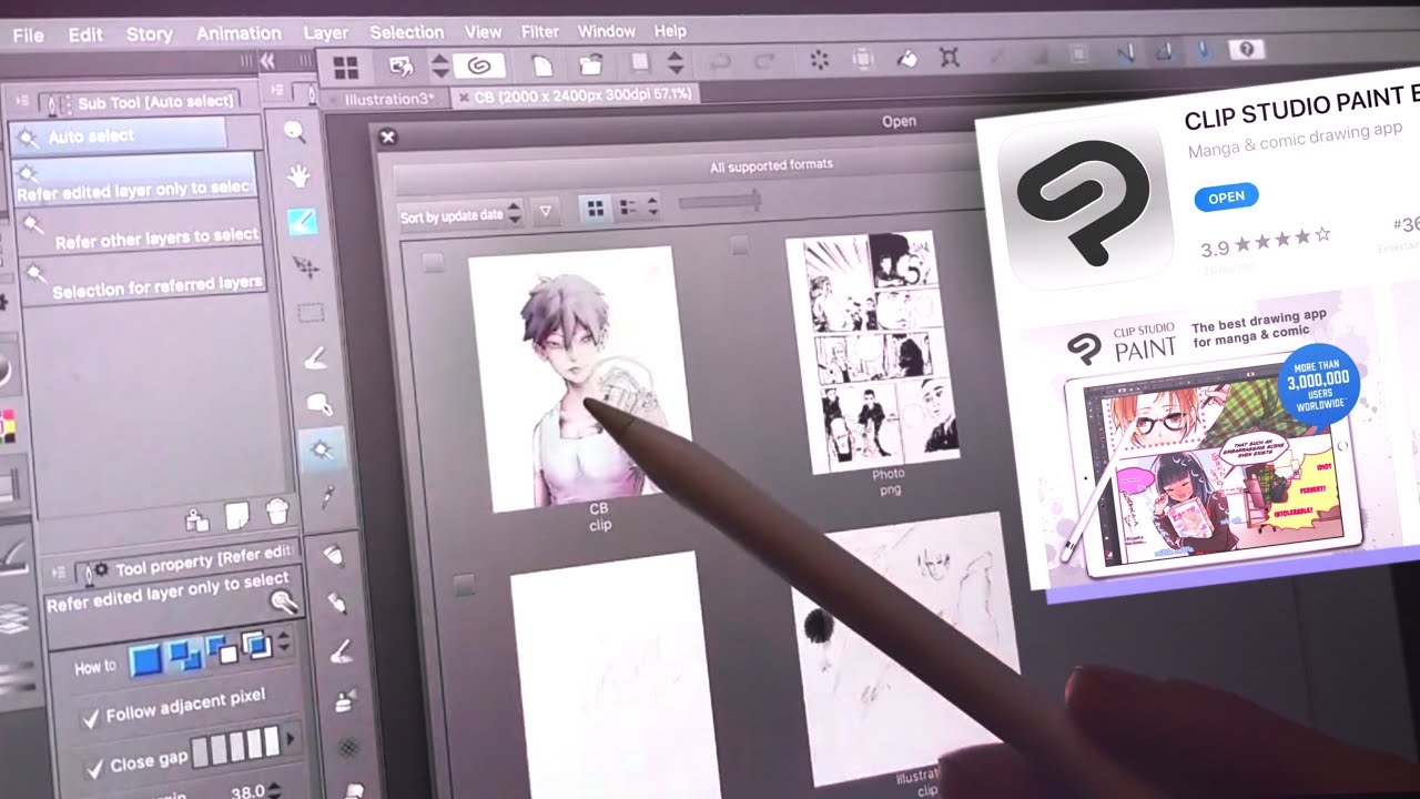 Ipad Pro Clip Studio Importing Brushes PSD and Images.
