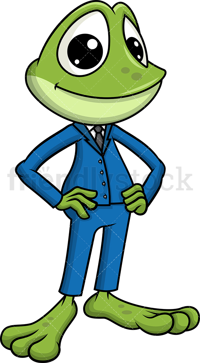Frog Mascot In Suit.