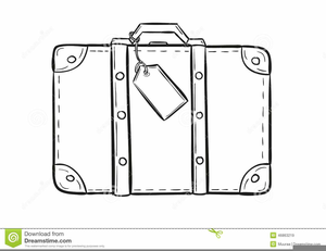 Suitcase Black And White Clipart.