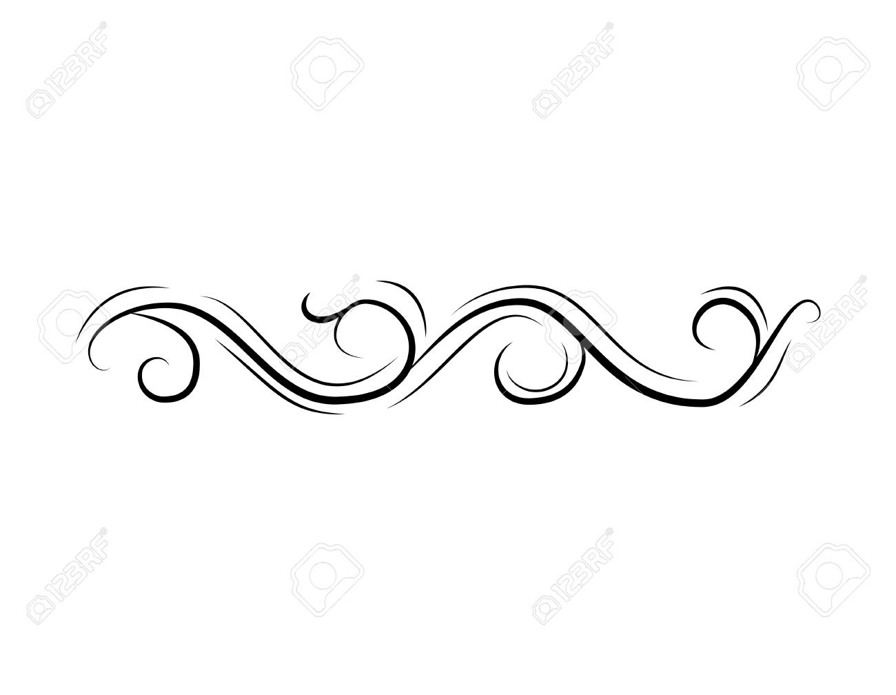 Decorative curl. Swirl. Calligraphic filigree element for design.