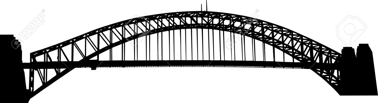 Sydney Harbour bridge silhouette.