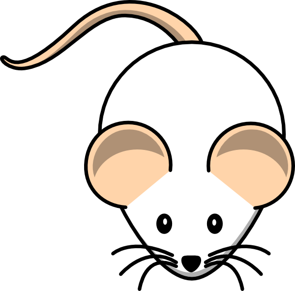 White Mouse Pink Tail Clip Art at Clker.com.