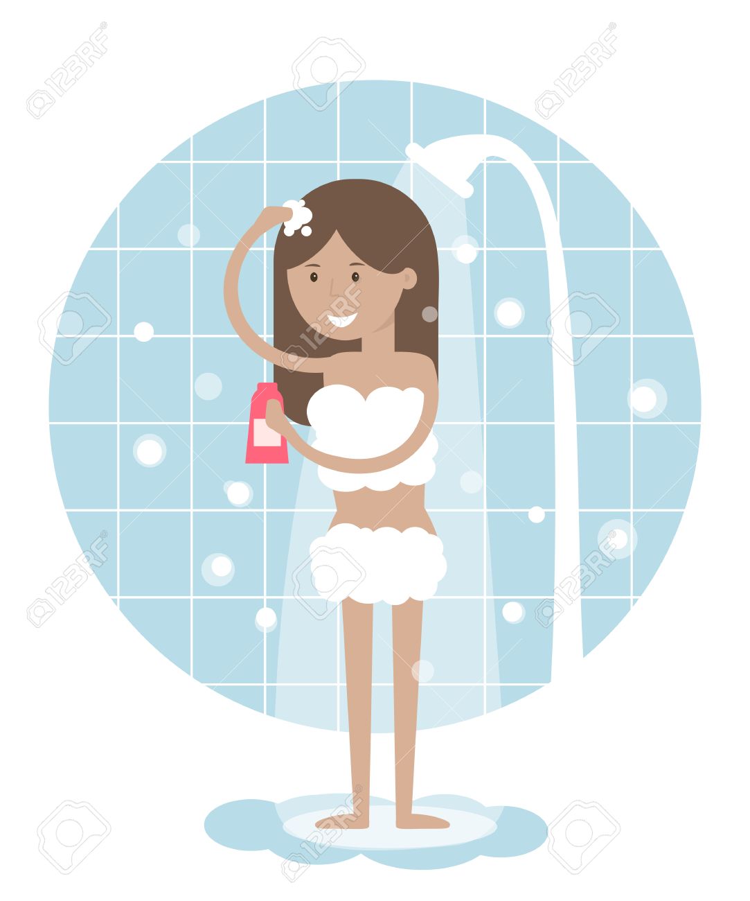 Woman Taking a Shower. » Clipart Station.