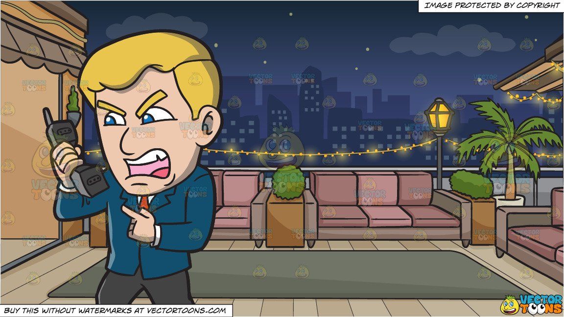 clipart #cartoon A Man Yelling At Somebody Over The Phone.
